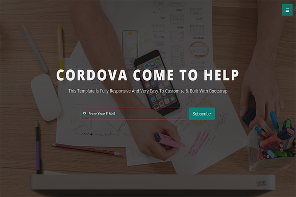 Cordova-Responsive One Page Template in Bootstrap Themes - product preview 2