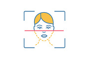 Face scanning process color icon
