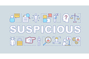 Suspicious word concepts banner