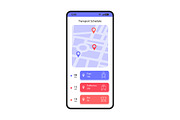 Transport schedule app interface