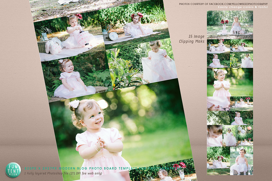 Photo Blog board Template 15 Images in Presentation Templates - product preview 8