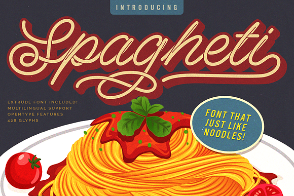 Spagheti Script - Stenciled Font in Stencil Fonts - product preview 11