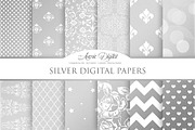 Silver Patterns Digital Papers