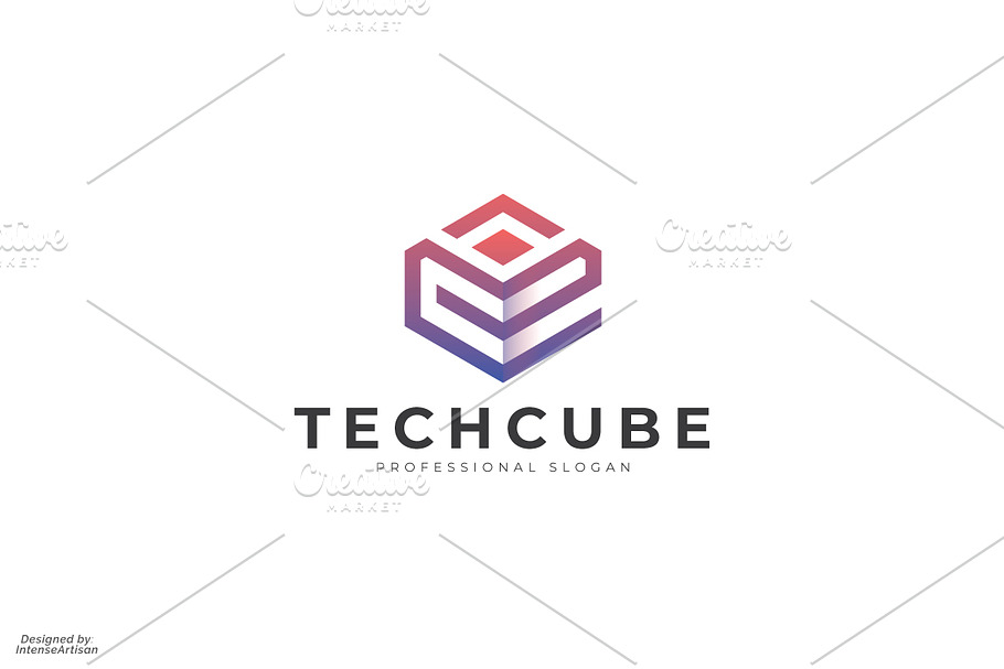 Tech Cube E Letter Logo