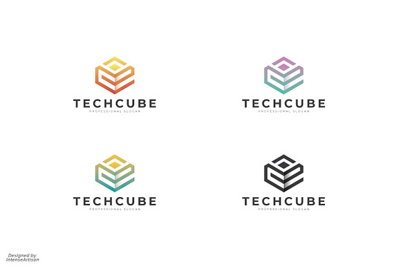 Tech Cube E Letter Logo in Logo Templates - product preview 1