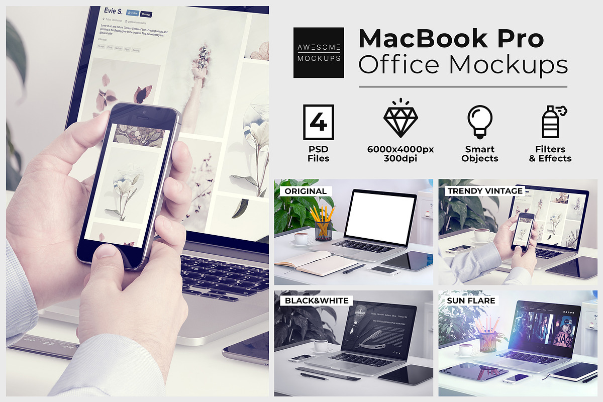 MacBook Pro Office Mockups in Mobile & Web Mockups - product preview 8