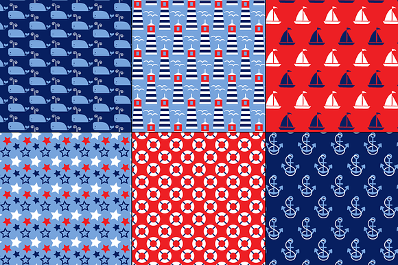 Seamless Nautical Patterns in Patterns - product preview 3