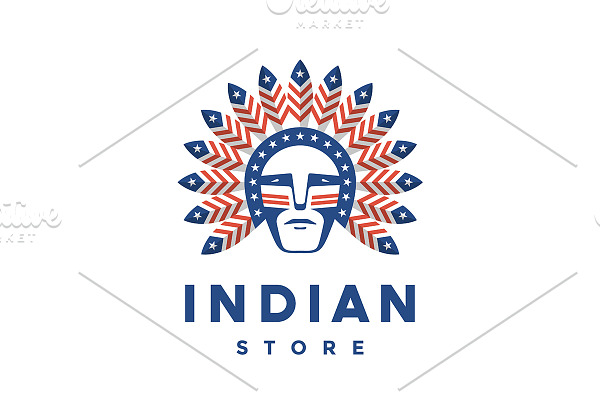 Icon of American man, Indian chief