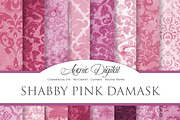 Shabby Chic Pink Damask Textures