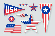 Set symbols USA. Icons star, flag