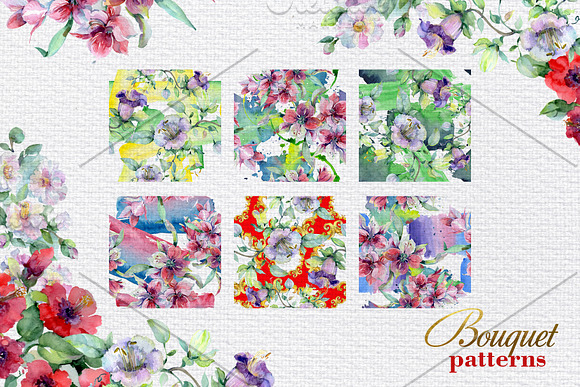 Bouquet of bright dreams watercolor in Illustrations - product preview 1