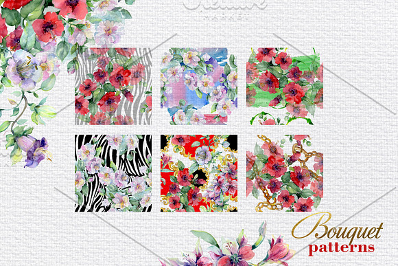 Bouquet of bright dreams watercolor in Illustrations - product preview 2