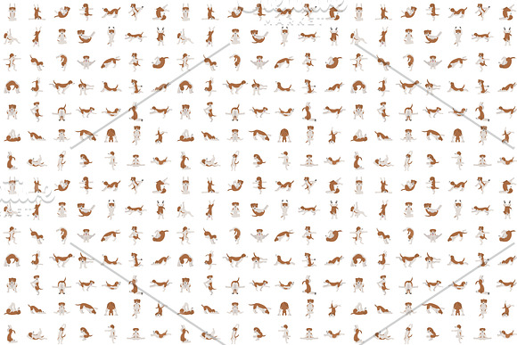 50 yoga dog poses in Illustrations - product preview 6