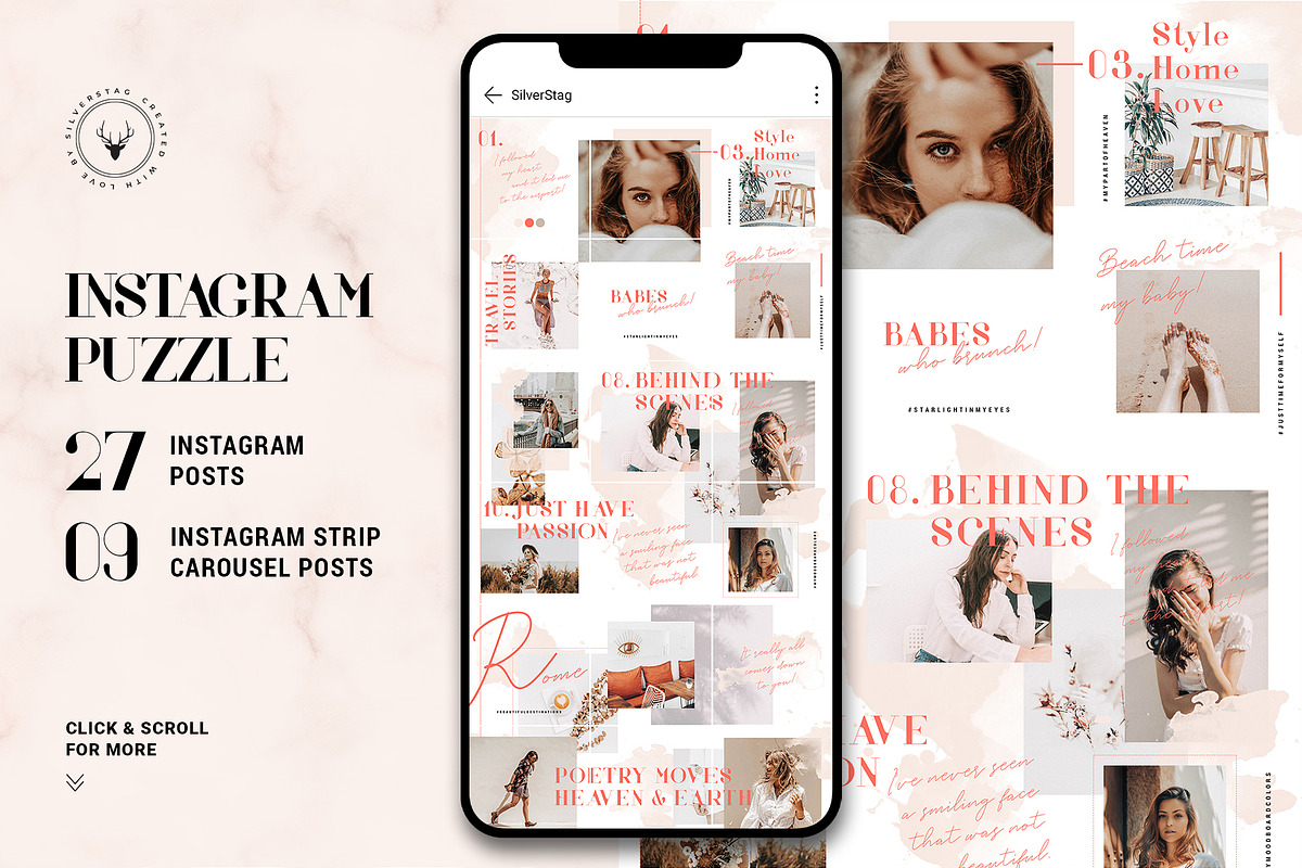 #InstaGrid 9.0 - Watercolor Puzzle in Instagram Templates - product preview 8