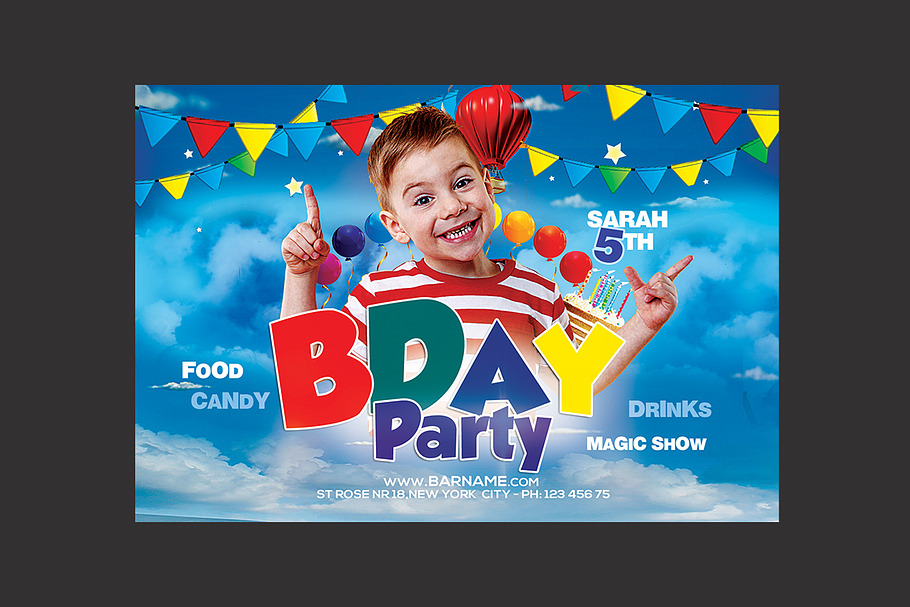 Kids Birthday Flyer in Flyer Templates - product preview 8