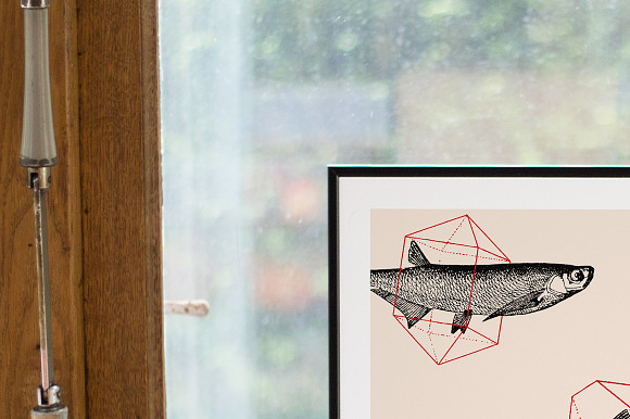 Framed Poster in front of Window in Product Mockups - product preview 4