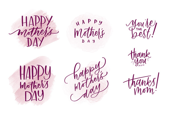 Mother’s Day Calligraphy phrases in Objects - product preview 1