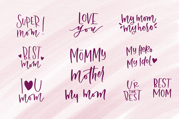 Mother’s Day Calligraphy phrases in Objects - product preview 2