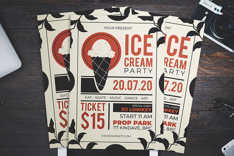 Ice Cream Party Flyer in Flyer Templates - product preview 8