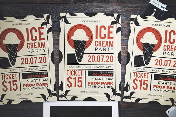 Ice Cream Party Flyer in Flyer Templates - product preview 2