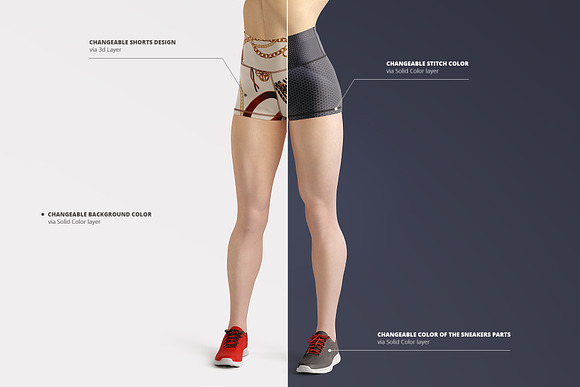 Yoga Shorts Mockup Set in Print Mockups - product preview 1