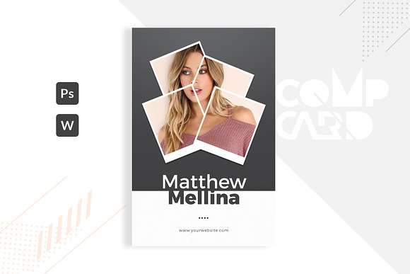Fashion Model comp card Template in Card Templates - product preview 2