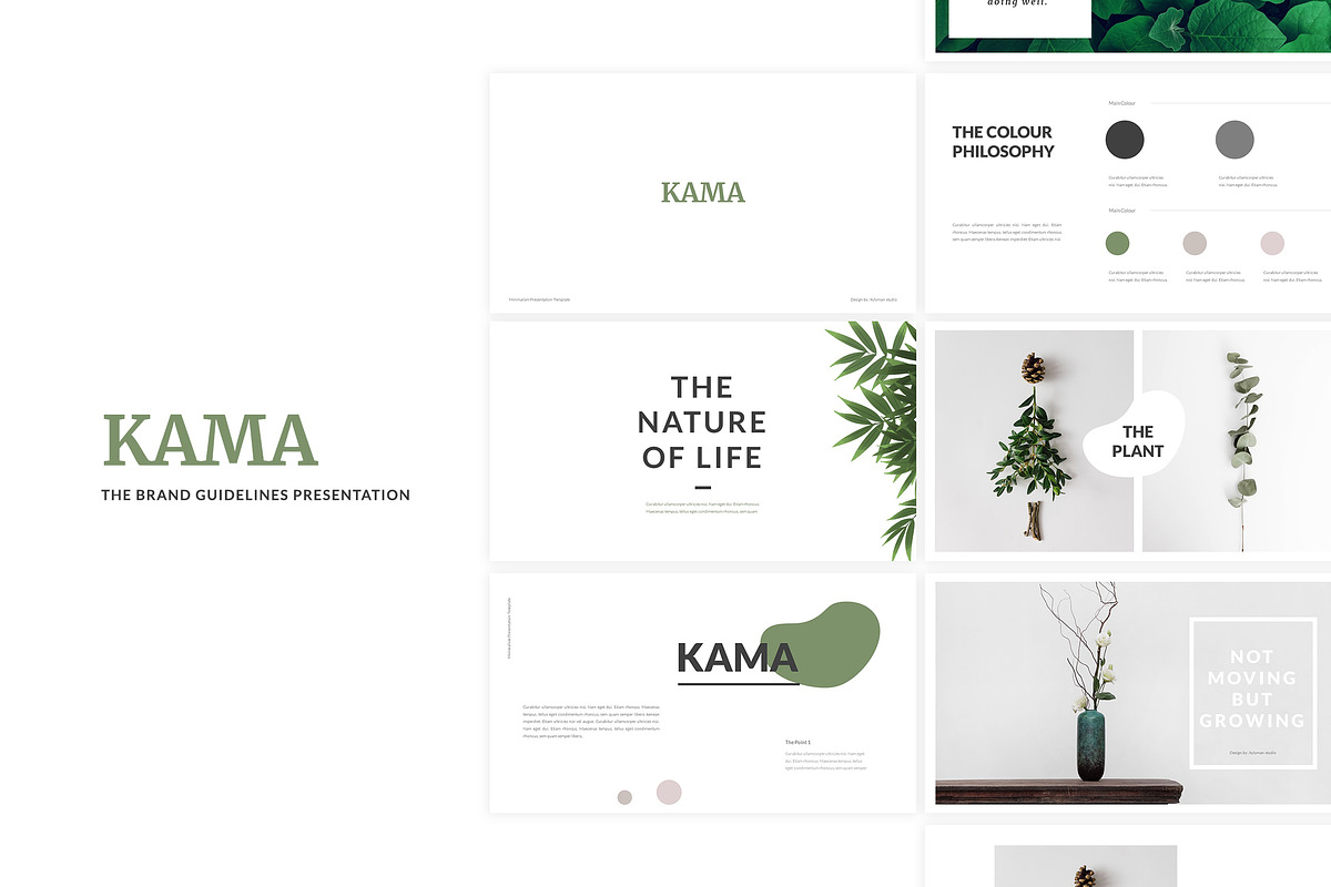 Kama - Brand Guidelines Powerpoint in PowerPoint Templates - product preview 8