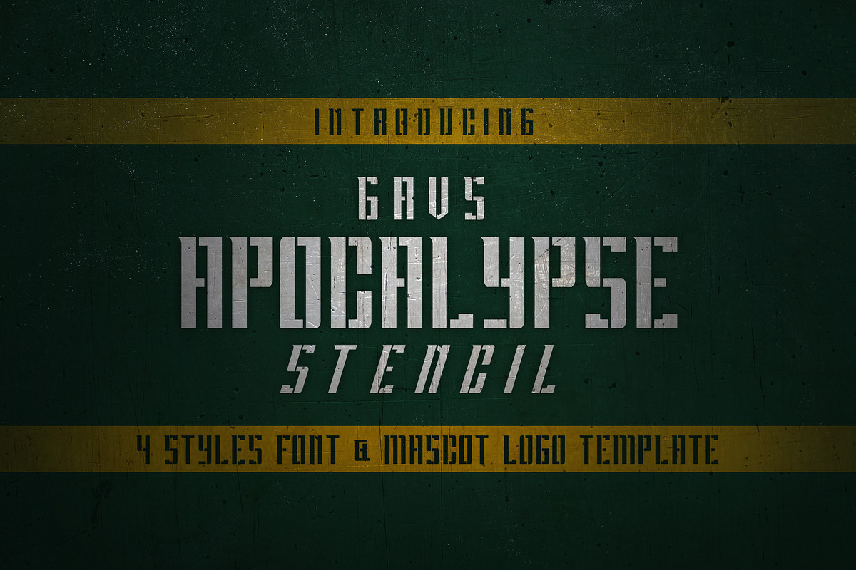 GRVS Apocalypse Stencil Font in Display Fonts - product preview 8