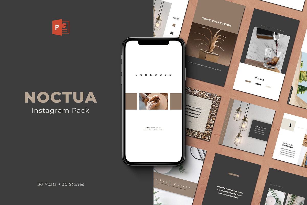 Noctua PowerPoint Instagram Pack in Instagram Templates - product preview 8