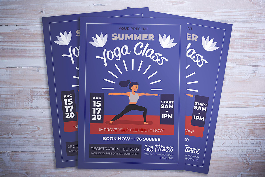 Summer Yoga Class Flyer in Flyer Templates - product preview 8