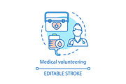 Medical volunteering concept icon