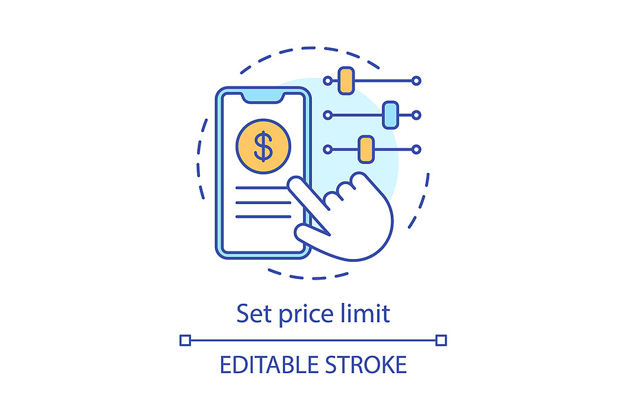Set price limit concept icon