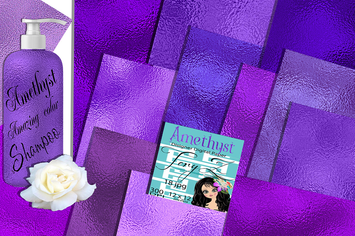 Purple Amethyst Foil Texture in Textures - product preview 8