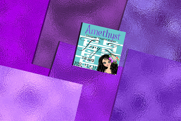 Purple Amethyst Foil Texture in Textures - product preview 3