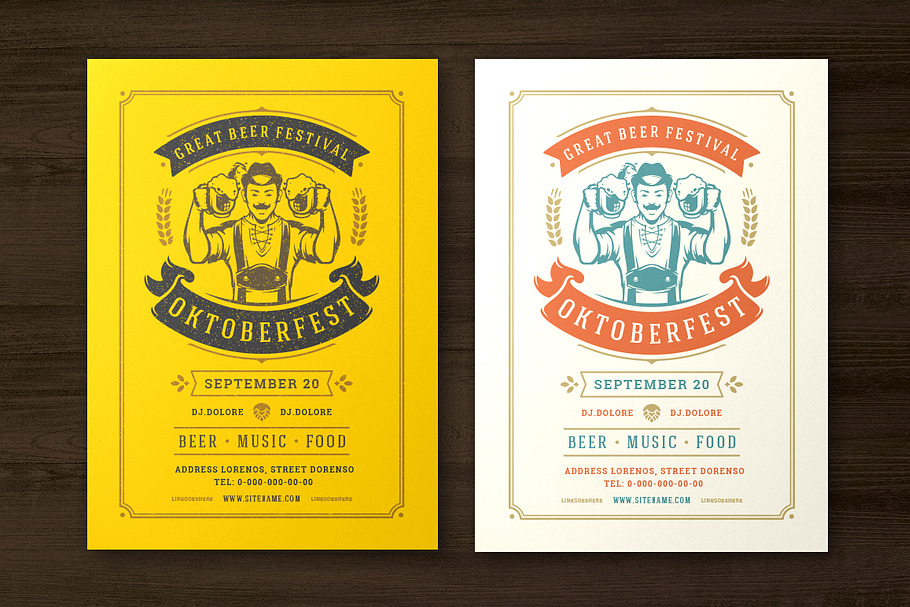 Oktoberfest flyer or poster template in Flyer Templates - product preview 8
