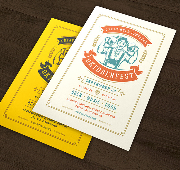 Oktoberfest flyer or poster template in Flyer Templates - product preview 1