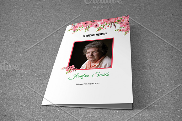 Funeral Program Template - V885 in Brochure Templates - product preview 2