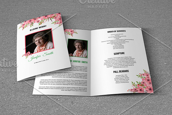 Funeral Program Template - V885 in Brochure Templates - product preview 3