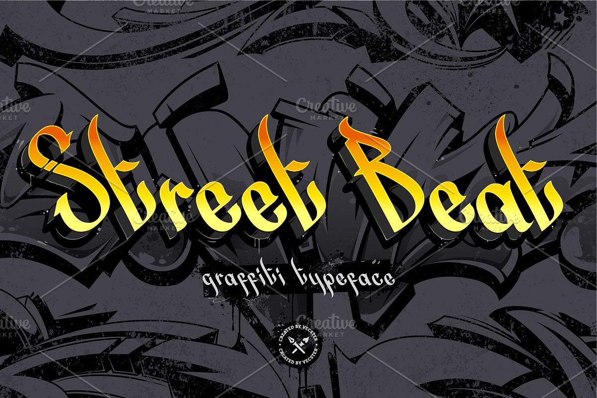 Street Beat | Graffiti Font in Blackletter Fonts - product preview 8