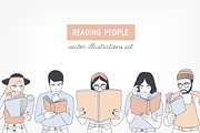 People reading books