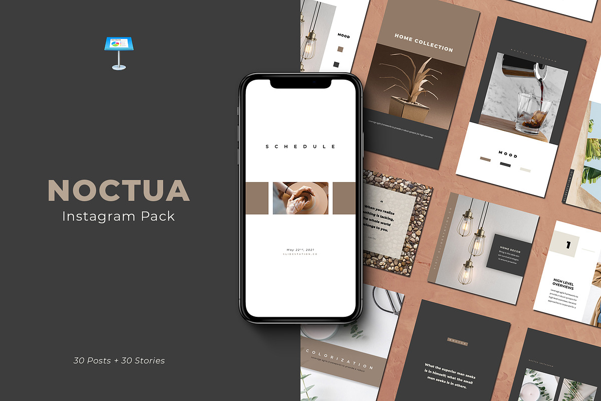 Noctua Keynote Instagram Pack in Instagram Templates - product preview 8