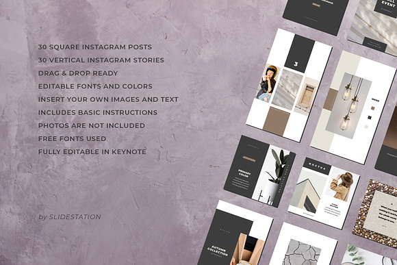 Noctua Keynote Instagram Pack in Instagram Templates - product preview 1