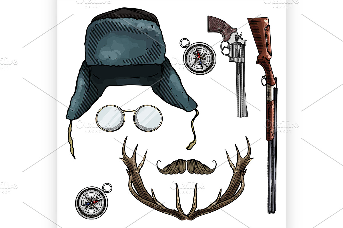 Attributes of hunter icon in Illustrations - product preview 8