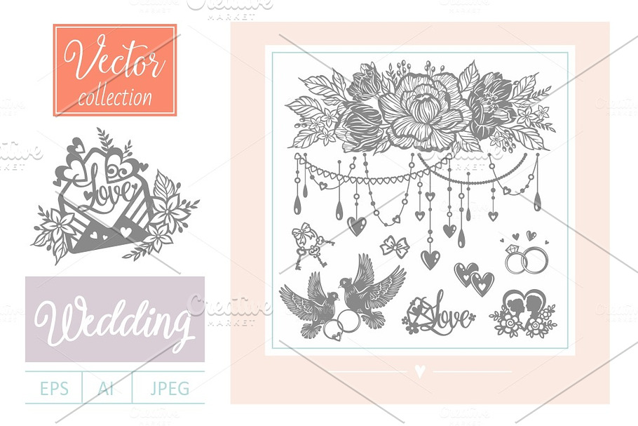 Wedding. Vector in Illustrations - product preview 8