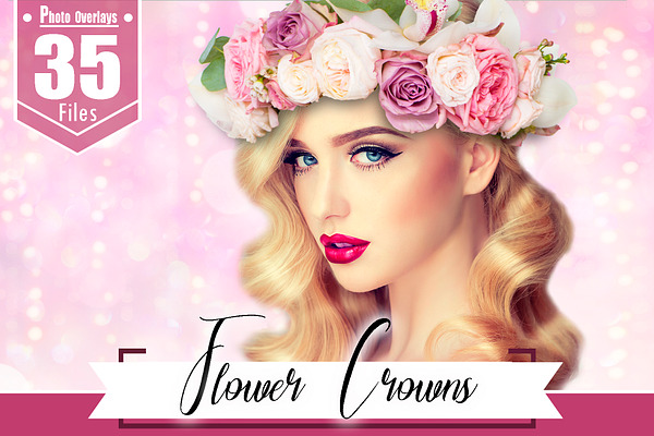35 flower hair crown overlay