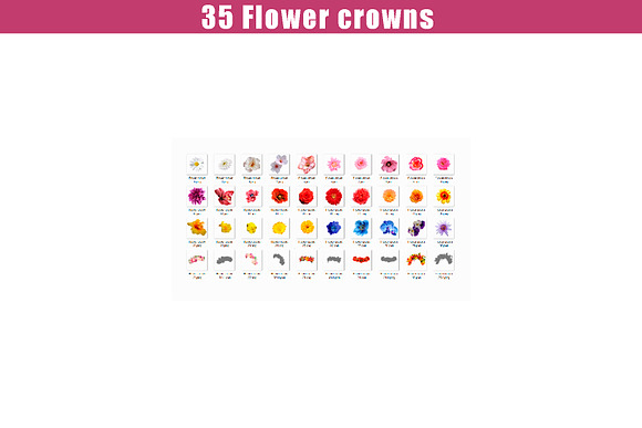 35 flower hair crown overlay in Add-Ons - product preview 3