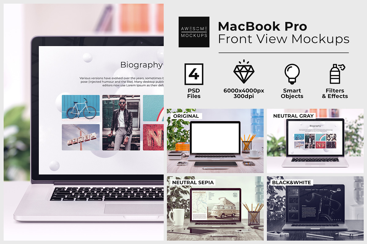 MacBook Front View Mockups in Mobile & Web Mockups - product preview 8