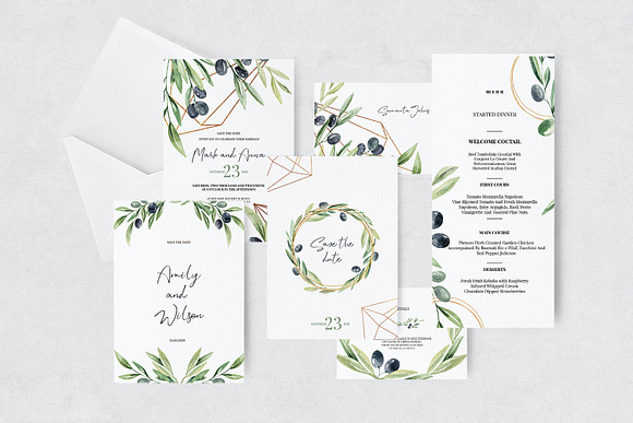 Olive branches Wedding Suite in Wedding Templates - product preview 1
