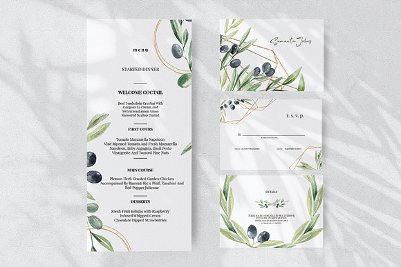 Olive branches Wedding Suite in Wedding Templates - product preview 2