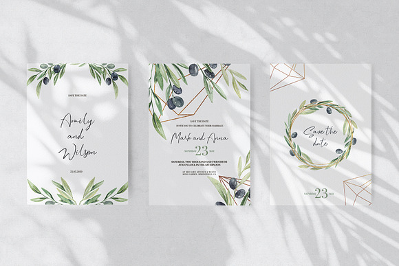 Olive branches Wedding Suite in Wedding Templates - product preview 3